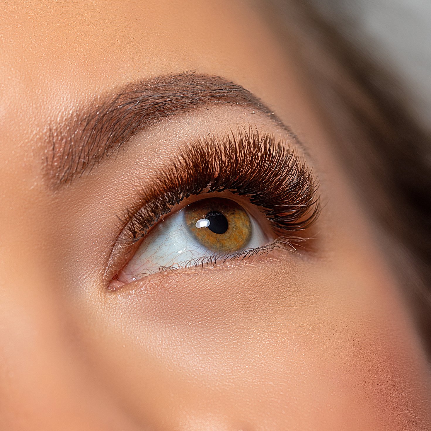 Woman Eyes with artificial eyelashes. Eyelash Extension. Lashes.